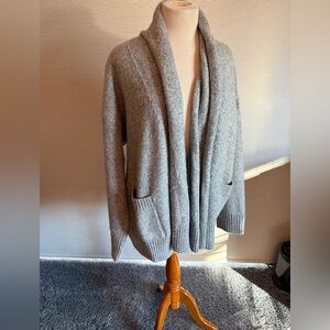 Vici Heather Gray Shawl/Scarf Collar Cardigan